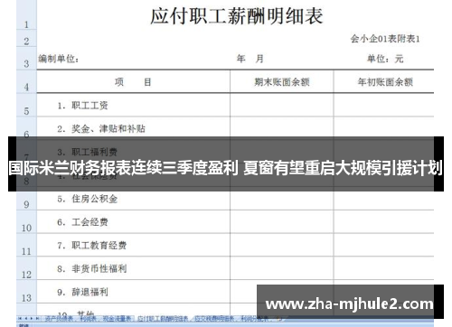 国际米兰财务报表连续三季度盈利 夏窗有望重启大规模引援计划